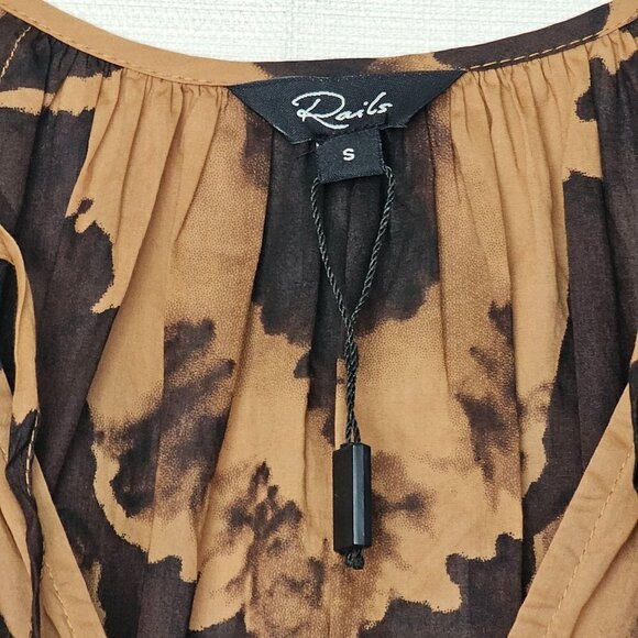 Rails Amabella Puff Sleeve Mini Dress In Tigers Eye‎ NWOT Brown Women's Small - Picture 6 of 15